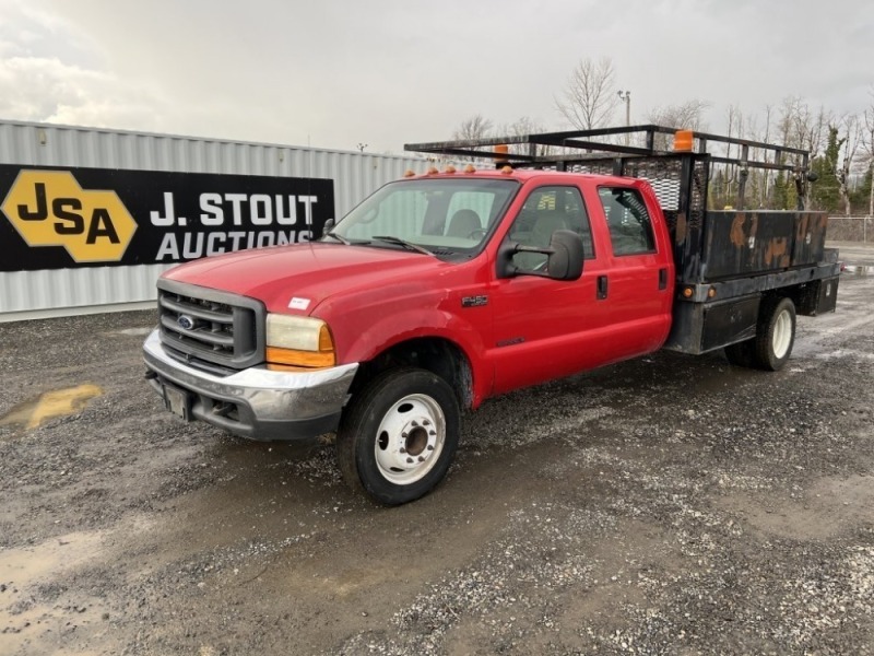 2000 Ford F450 Crew Cab Flatbed Truck