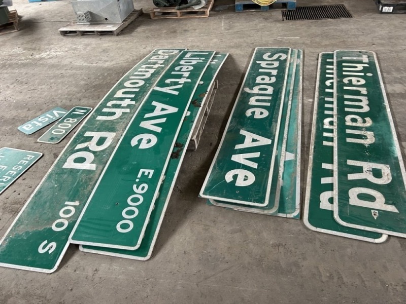 Aluminum Street Signs, Qty 11