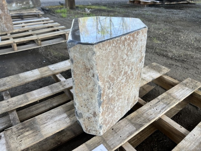 Natural Hand Polished Black Basalt Stool