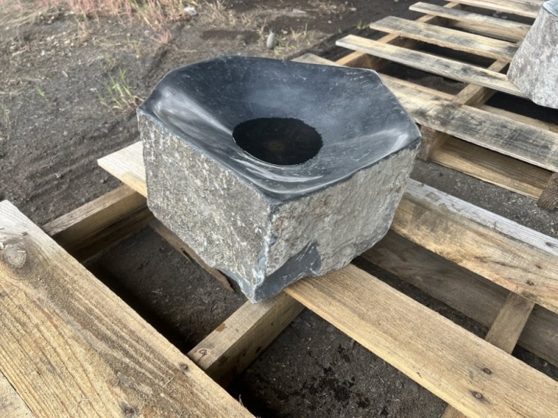 Black Basalt Birdbath