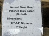 Black Basalt Birdbath - 5