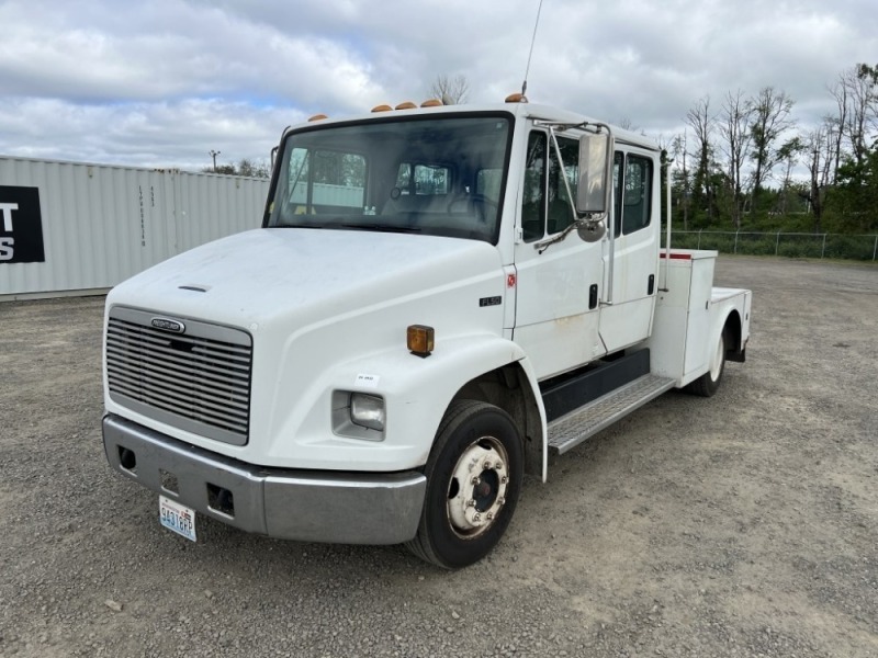 1997 Freightliner FL50 Crew Cab Flatbed Truck