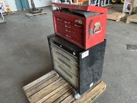 Stacked Tool Box and Rolling Cabinet