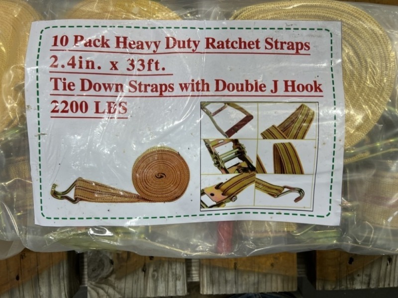 2024 Ratchet Straps, Yellow - Qty. 10