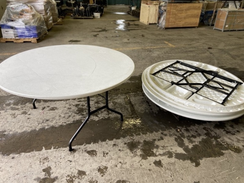 5' Round Folding Tables, Qty. 4