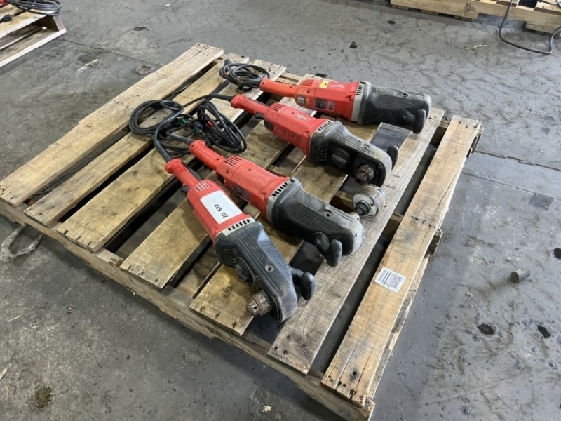 Milwaukee Super Hawg 1/2" Drills, Qty. 4