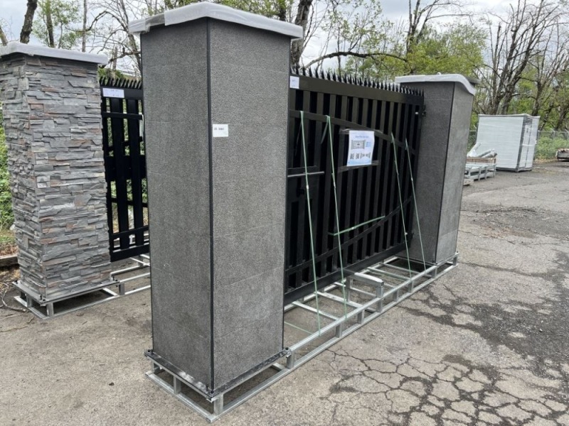 2025 Equippro 17' Stone Pillar Iron Gate