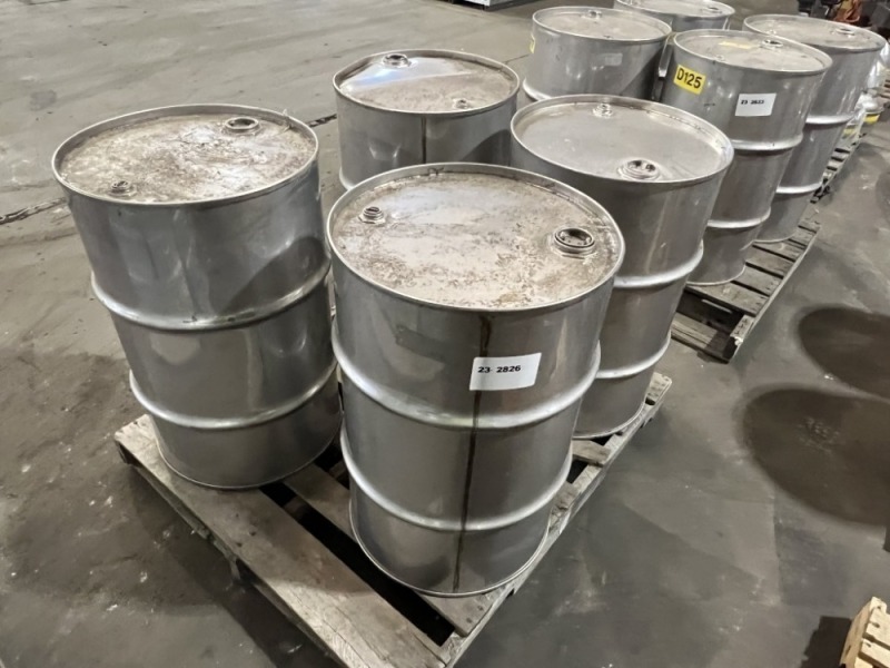 Stainless Steel 30 Gallon Drums, Qty 4