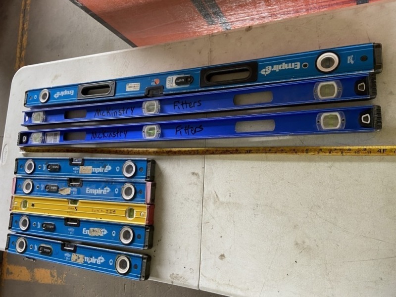 Assorted Empire I-Beam Levels, Qty. 11