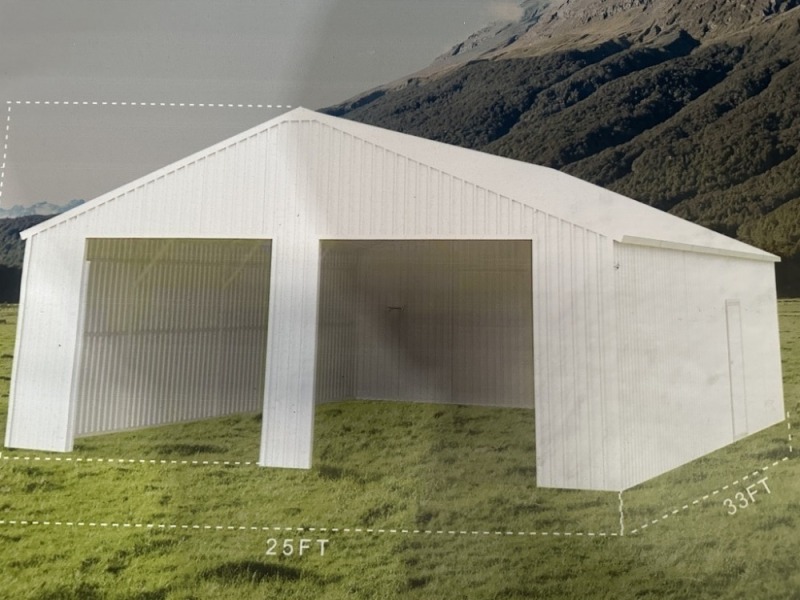 2025 AllMetal K3325 Double Garage Barn Shed