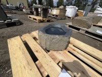 Hand Polished Black Basalt Bird Bath