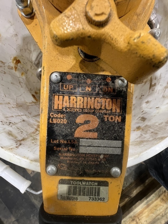 Harrington LB020 2 Ton Chain Hoist Qty 2