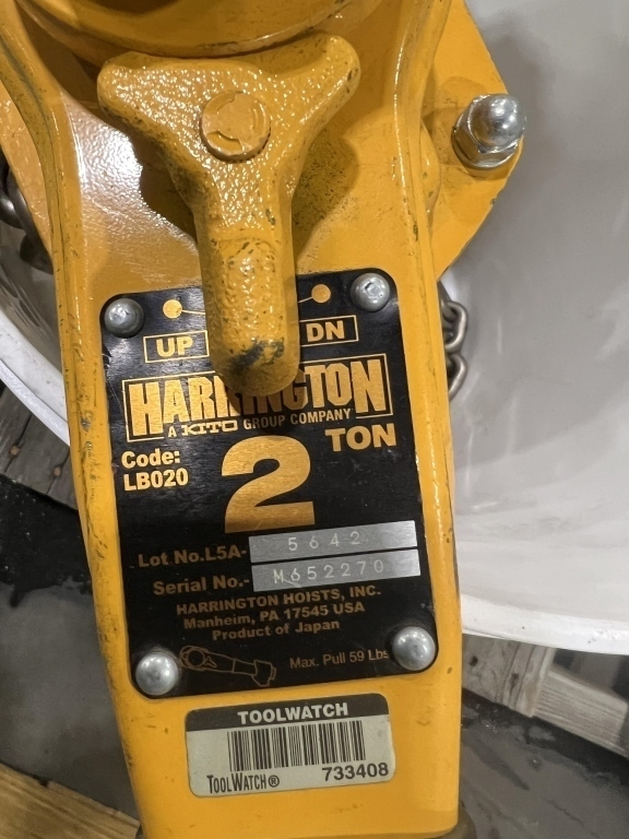 Harrington LB020 2 Ton Chain Hoist