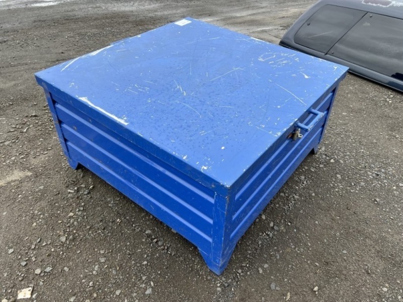 Steel Metal Storage Box W/Aluminum Lid