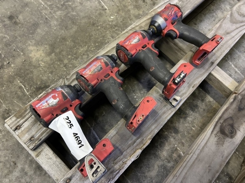 Milwaukee 1/4" Impact Drivers, Qty. 4
