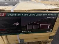 2025 AllMetal K4525G Double Garage Barn Shed