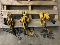 Harrington LB010 1 Ton Chain Hoist Qty 3