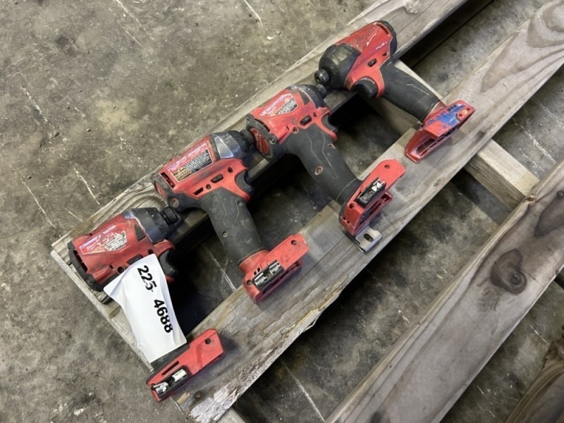 Milwaukee 1/4" Impact Drivers, Qty. 4