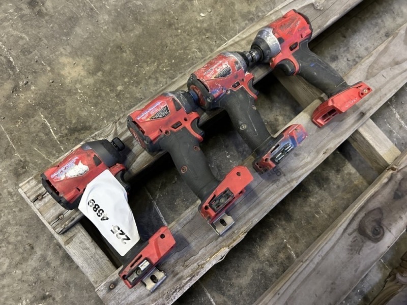 Milwaukee 1/4" Impact Drivers, Qty. 4