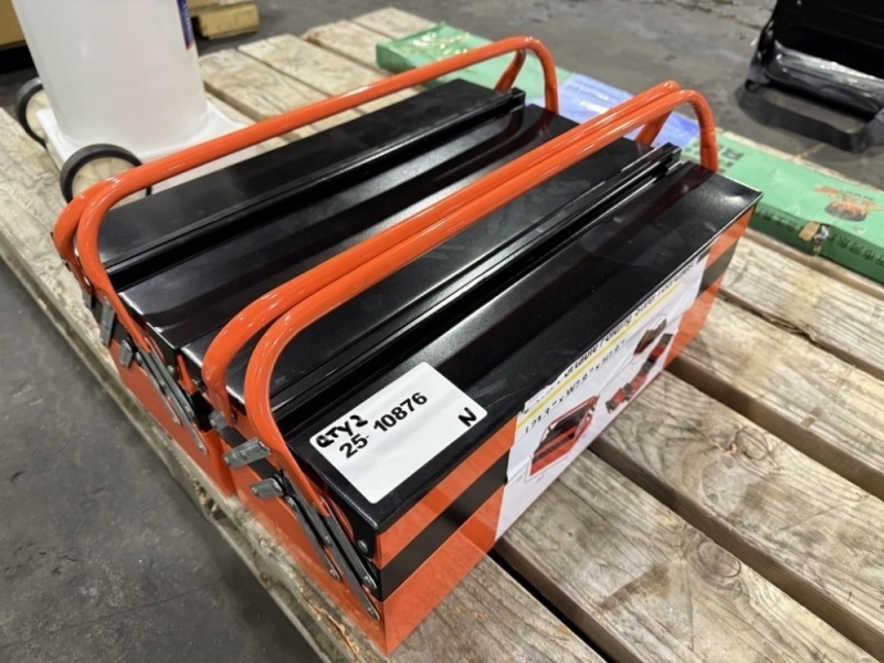 2025 Portable Folding Steel Tool Box, Qty. 2