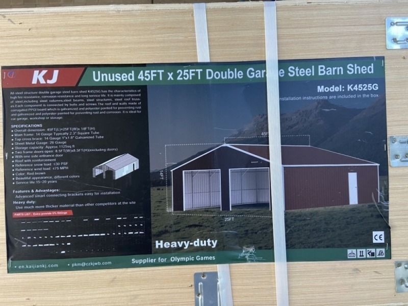2025 AllMetal K4525G Double Garage Barn Shed