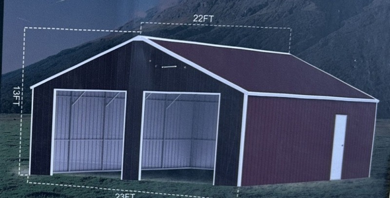 2025 AllMetal K2223G Double Garage Metal Shed