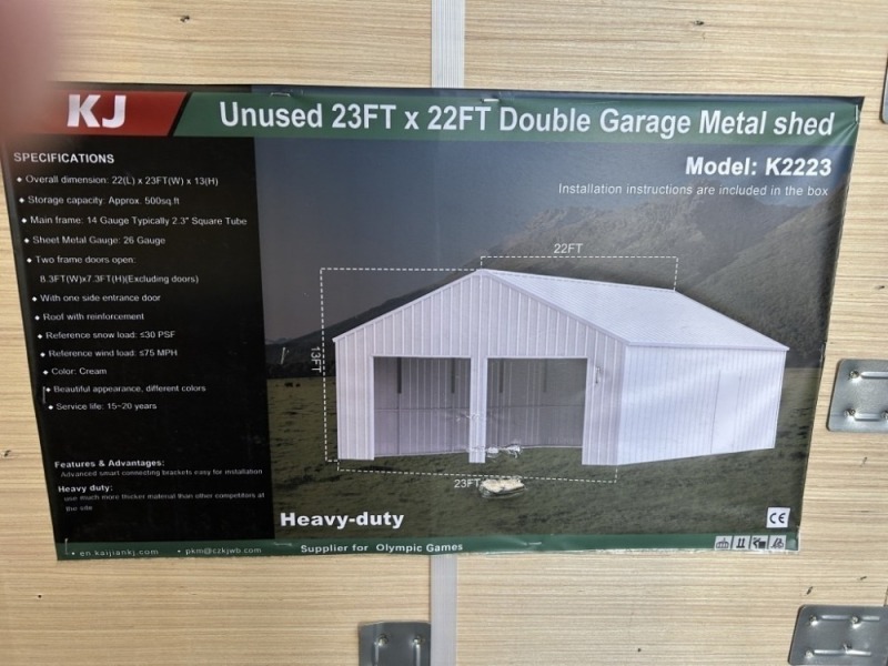 2025 AllMetal K2223 Double Garage Metal Shed