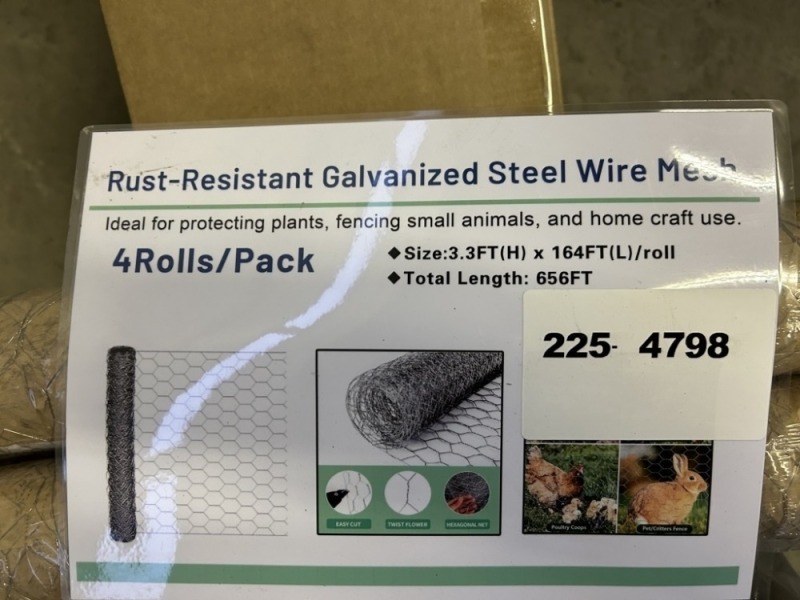 2025 Galvanized Wire Mesh Fencing Qty 4 Rolls