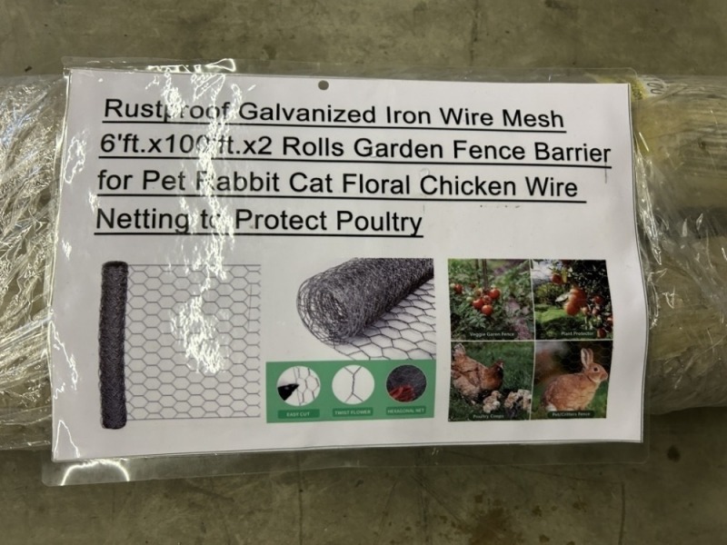 2025 Galvanized Wire Mesh Fencing Qty 2 Rolls