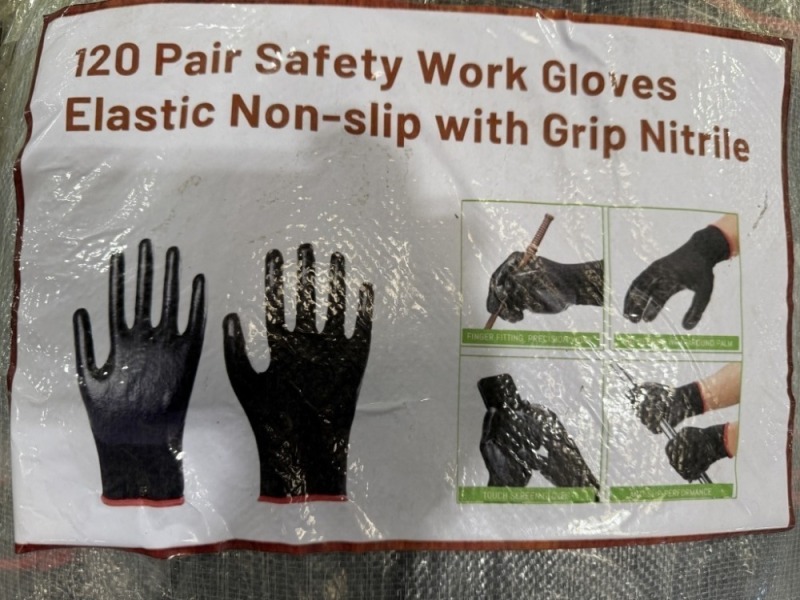 2025 Nitrile Work Gloves, Qty. 120 Pairs