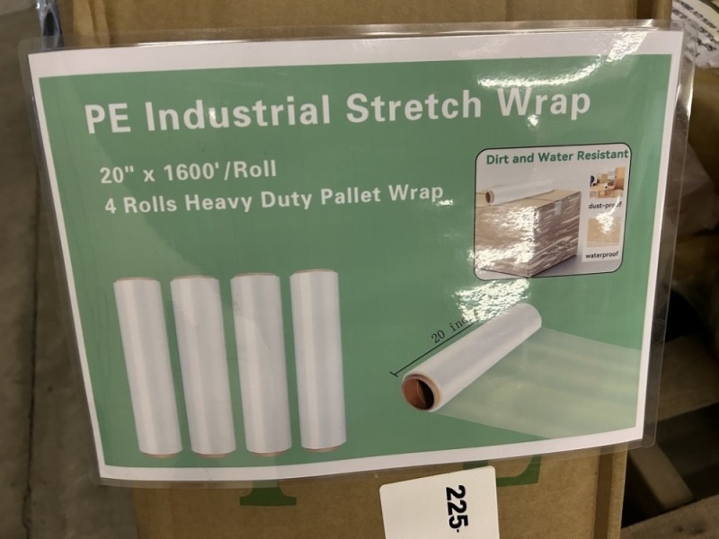 2025 PE Industrial Stretch Wrap, Qty. 4 Rolls