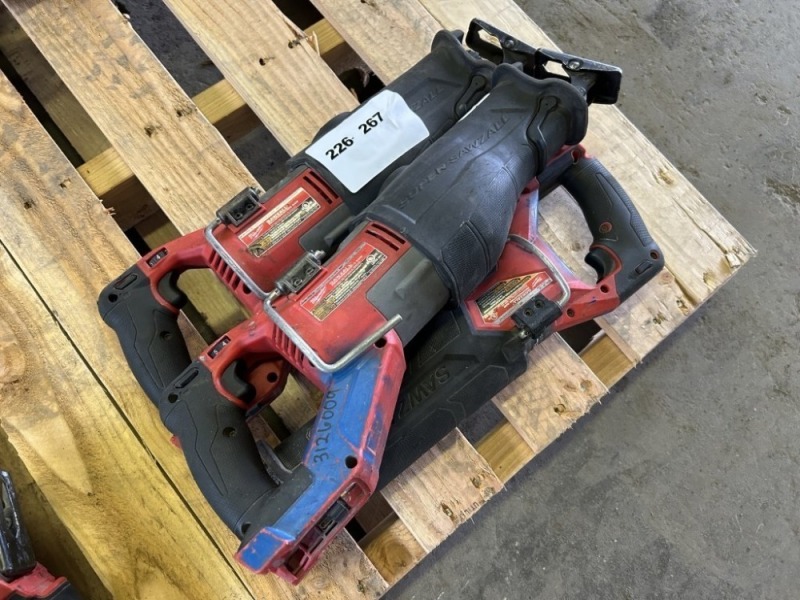 Milwaukee Reciprocating Sawzalls, Qty. 3