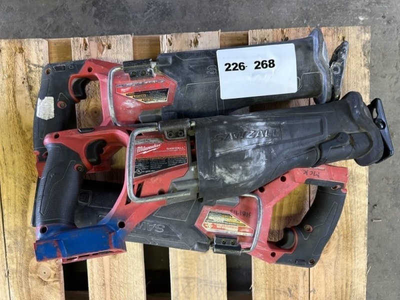 Milwaukee Reciprocating Sawzalls, Qty. 3