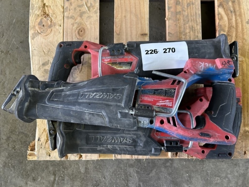 Milwaukee Reciprocating Sawzalls, Qty. 3