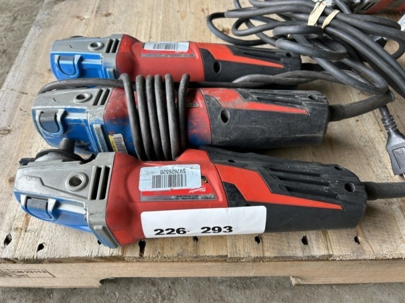 Milwaukee 5" Angle Grinders, Qty. 3