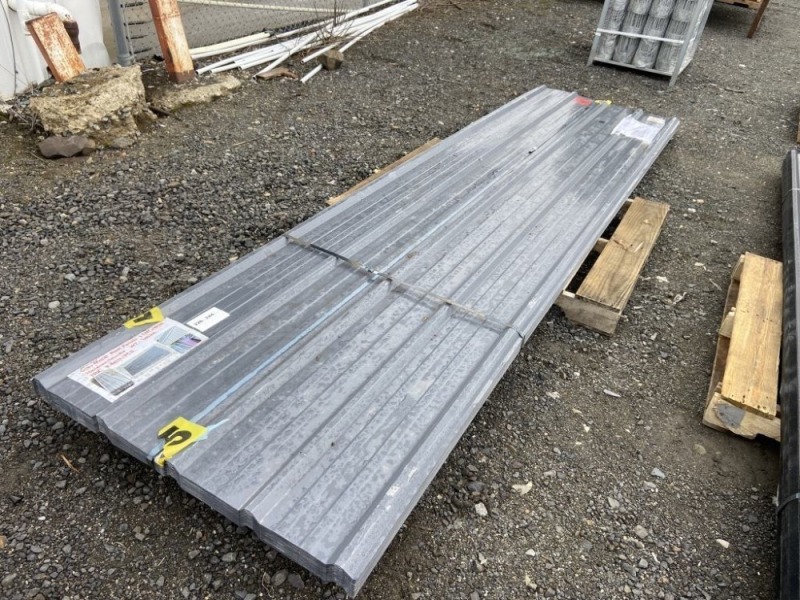 2025 Grey 12' x 3' Metal Roof Panels, Qty. 70