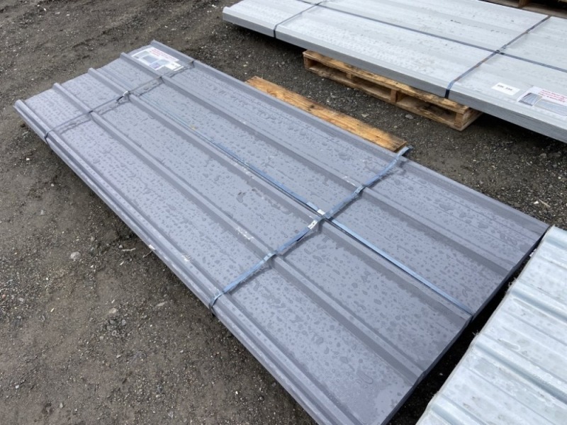 2025 Grey 8' x 3' Metal Roof Panels, Qty. 70
