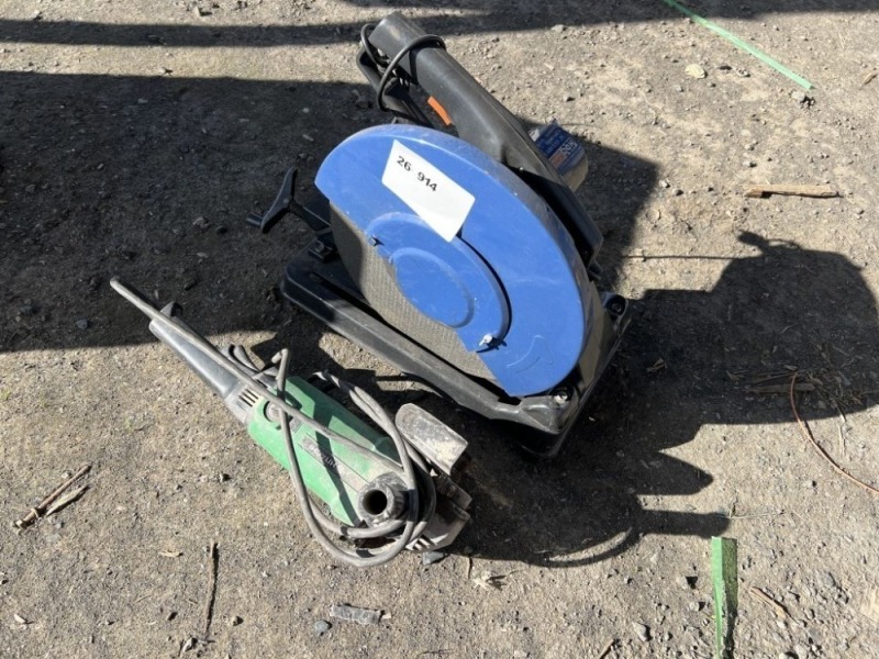 14" Cut Off Saw & Hitachi Angle Grinder