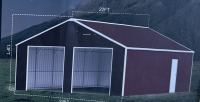 2025 AllMetal K2223G Double Garage Metal Shed