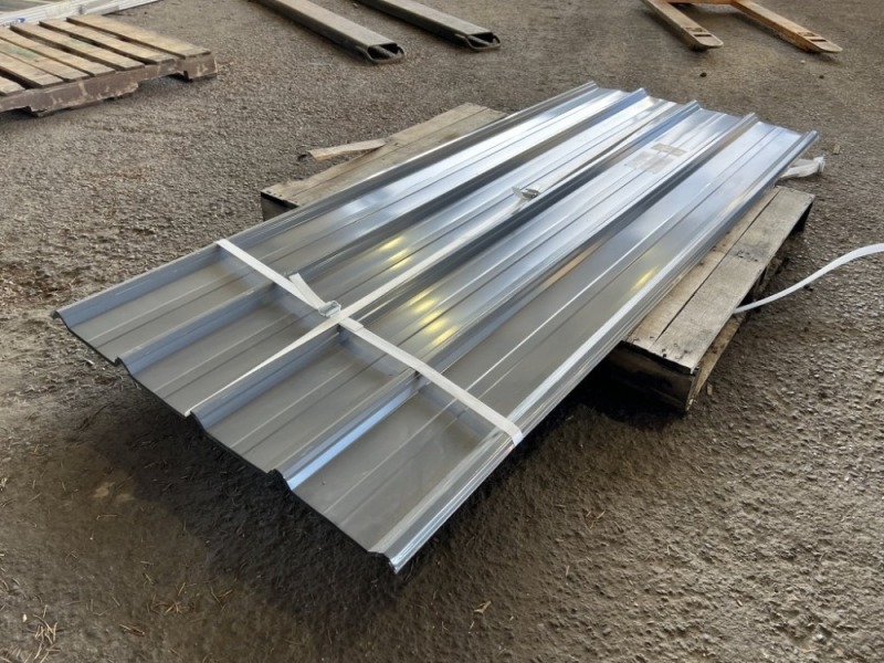 2025 Gray 6.5' x 3' Metal Roof Panels Qty 10