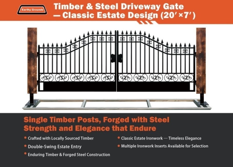 2026 EarthyGrounds Timber & Steel Gate