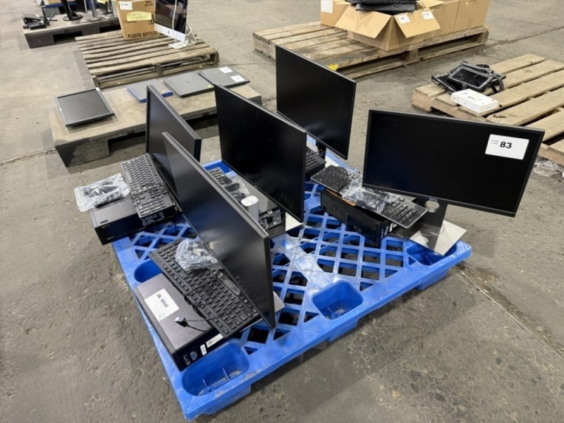 Dell PC, Monitor, Keyboard & Mouse Qty 5