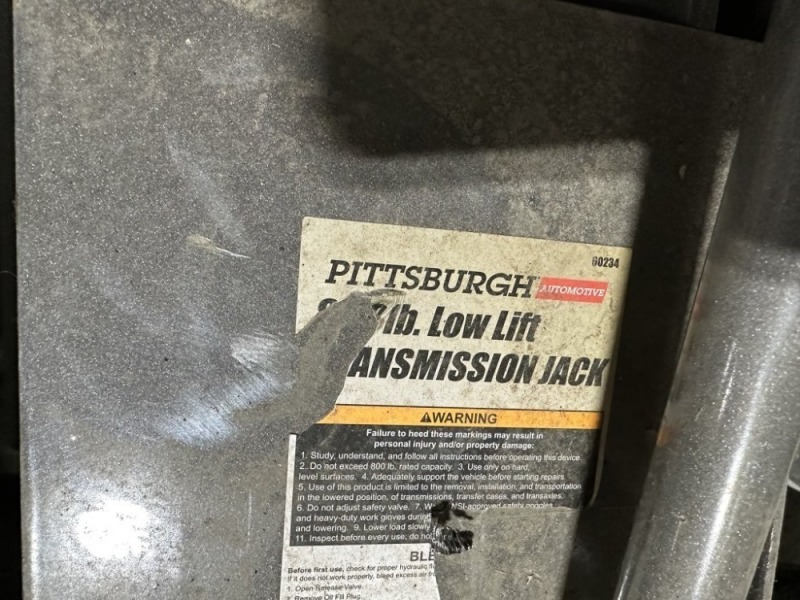 Pittsburgh Low Lift Transmission Jack J. Stout Auction