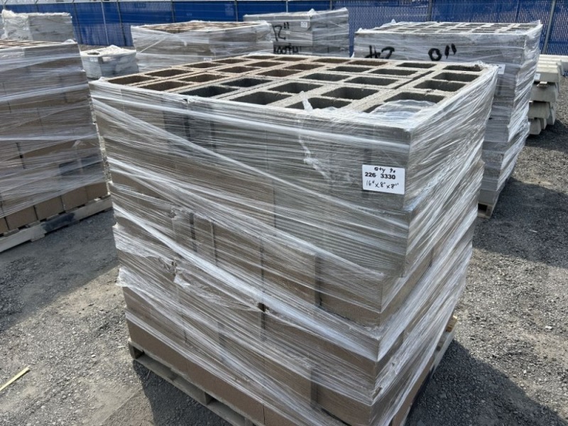 8" Hollow Smooth Concrete Blocks Qty. 90