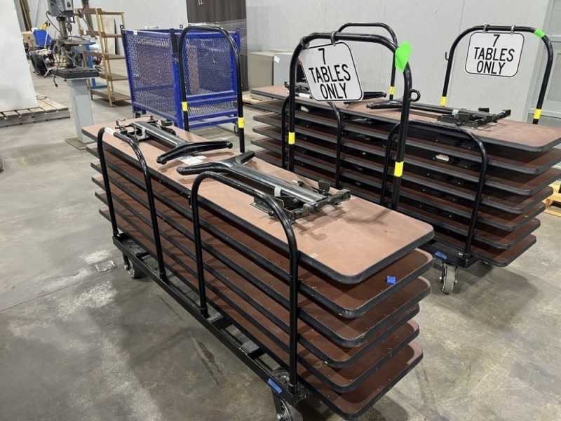 Stackable Tables w/Cart, Qty. 6