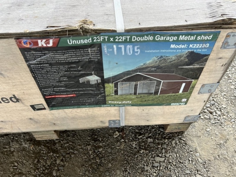 KJ K2223G Double Garage Metal Shed