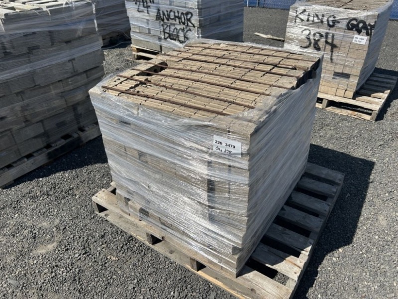 King Gray Grooved Cored Brick, Qty. 375