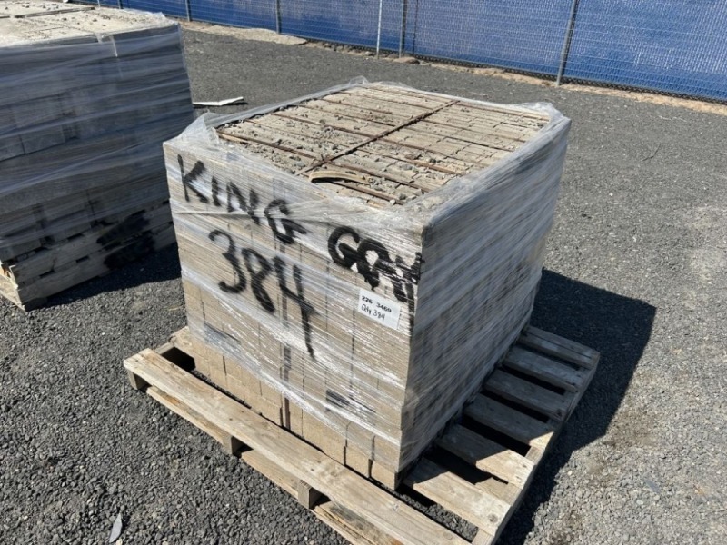 King Gray Grooved Cored Brick, Qty. 384