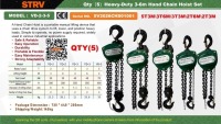 2026 Starvox Heavy Duty Chain Hoists, Qty. 5