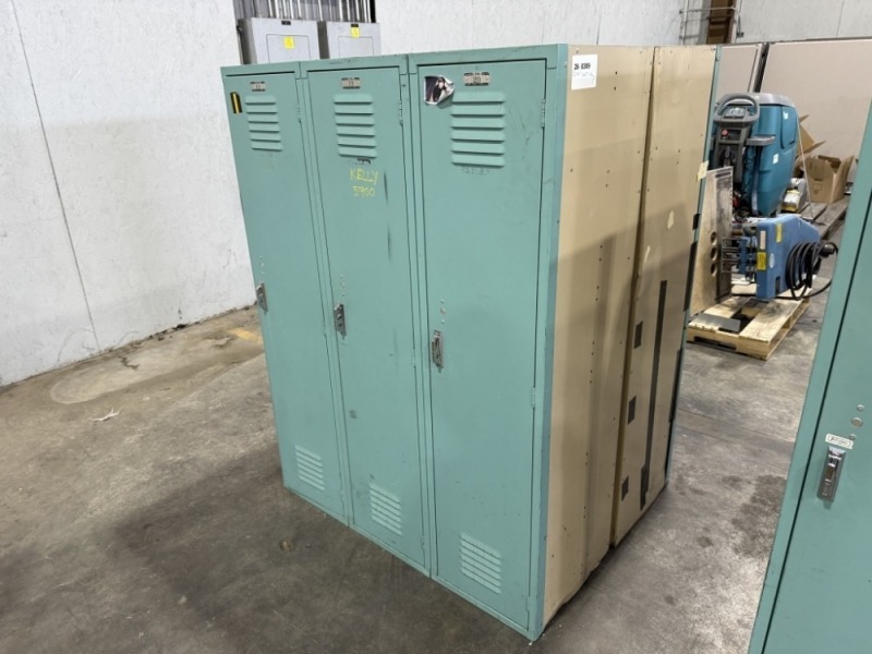 Singe Tier 3 Wide Lockers, Qty. 2